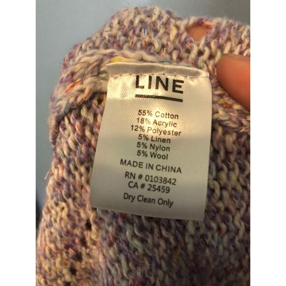 Line The Label Purple Crocheted Mockneck Turtleneck Sweater, size M - Picture 3 of 5